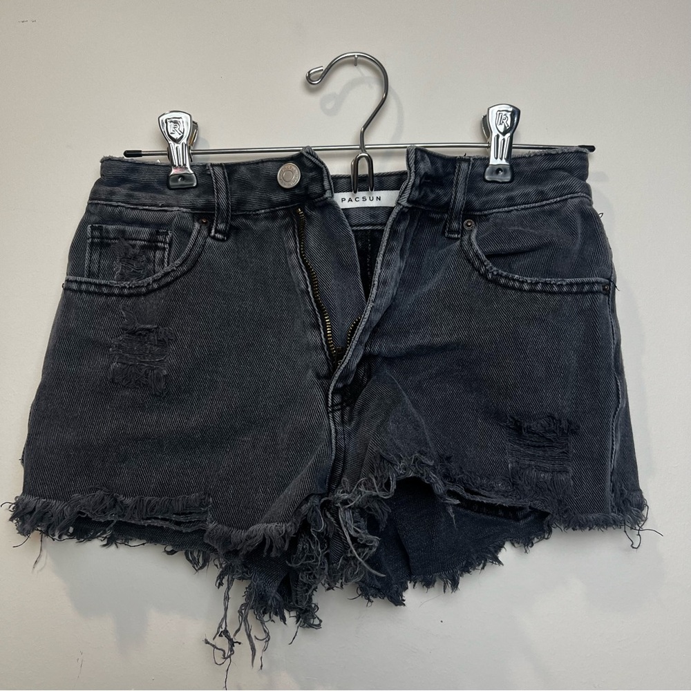PacSun Charcoal Distressed Jean Shorts